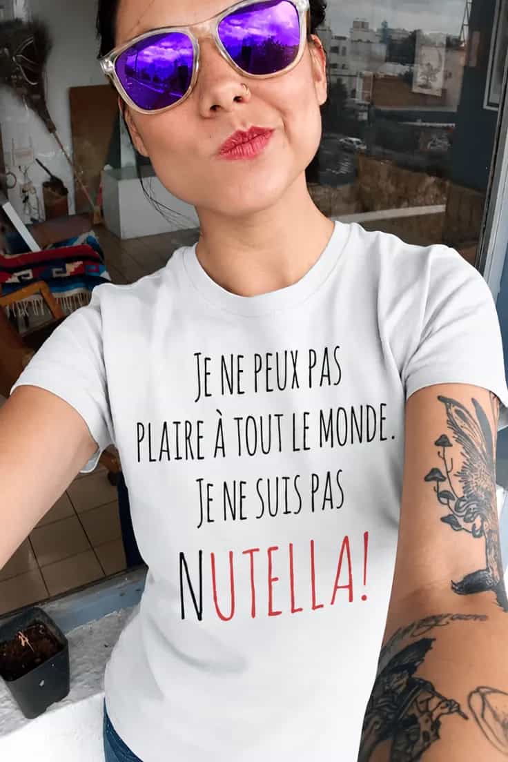 T-shirt humoristique Nutella pas pour tout le monde