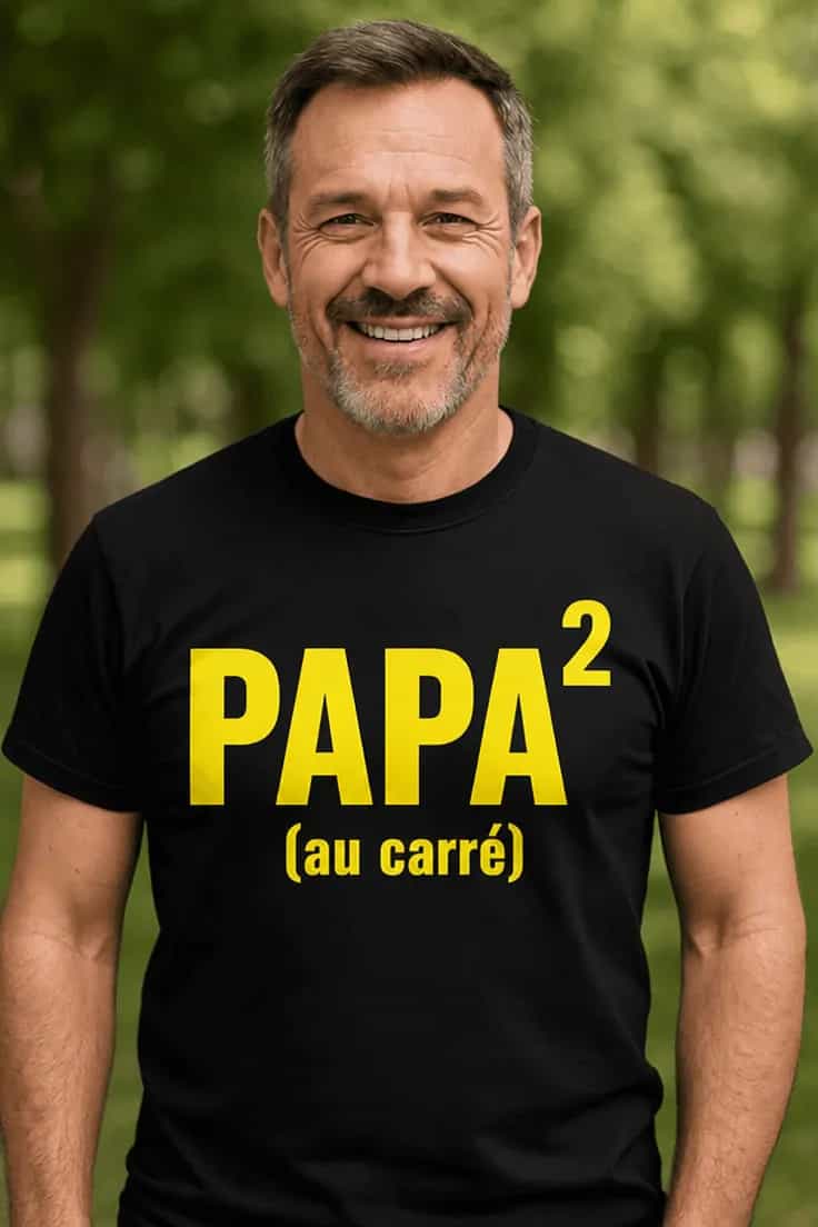 T-shirt humoristique Papa au carré - PAPA²