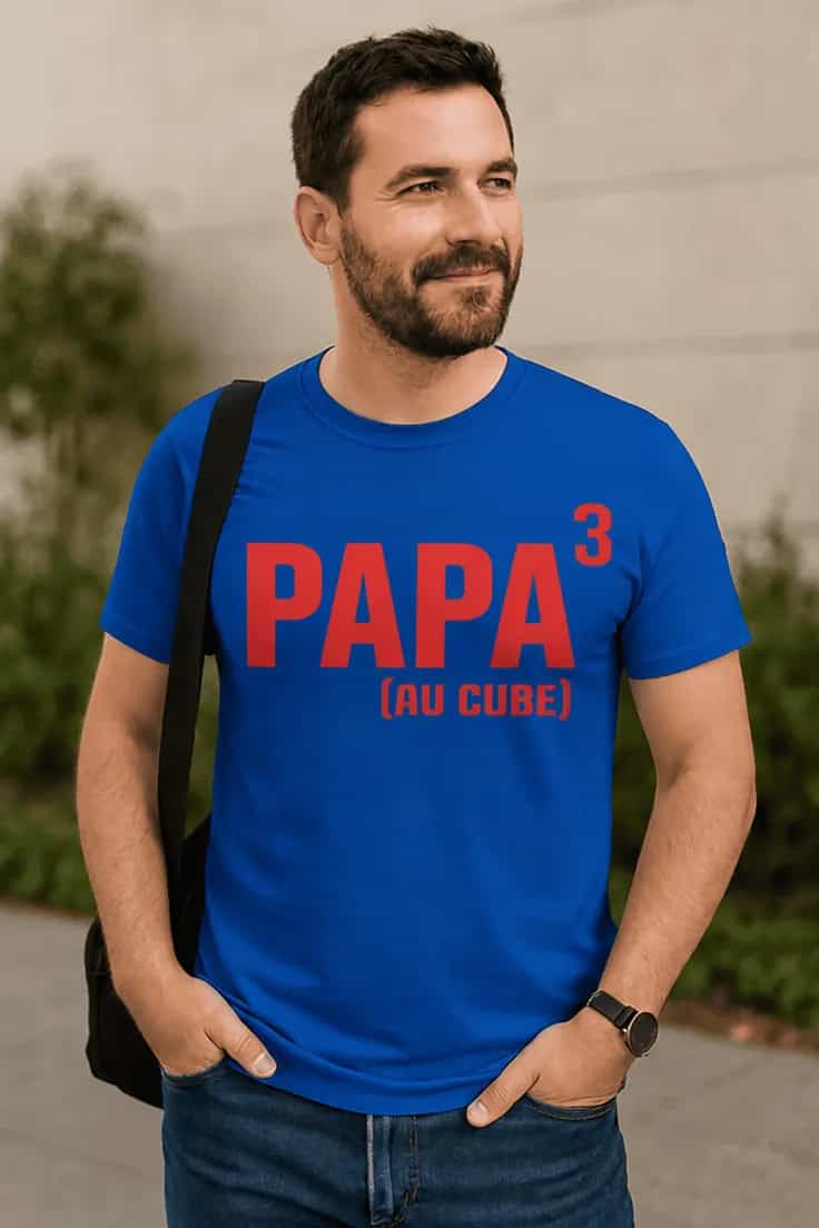 T-shirt humoristique Papa au cube – PAPA³