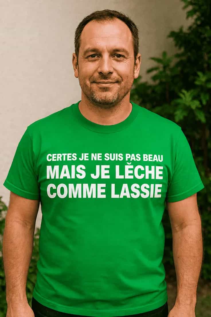 T-shirt humoristique Pas beau mais bon lécheur