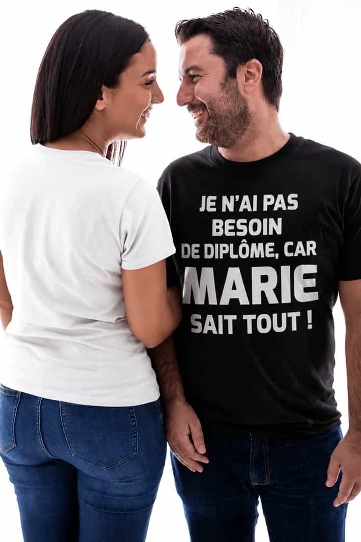 T-shirt humoristique Pas besoin de diplôme prénom