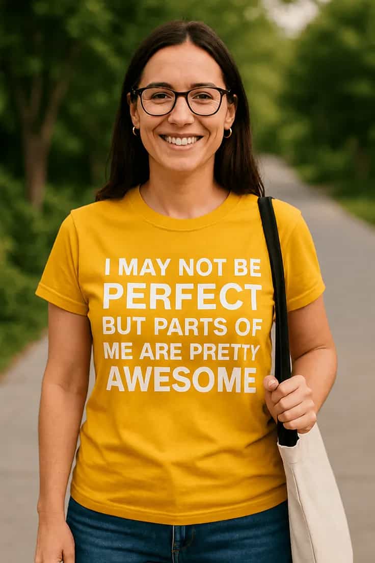 T-shirt humoristique Pas parfait mais génial