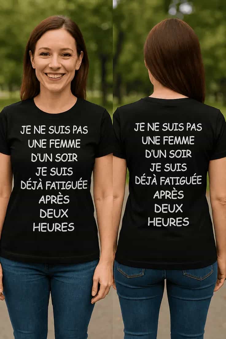 T-shirt humoristique Pas pour une nuit – Je ne suis
