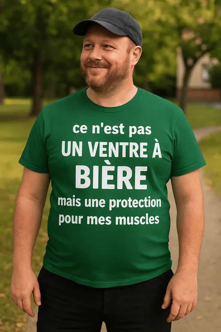 T-shirt humoristique Pas un ventre à bière
