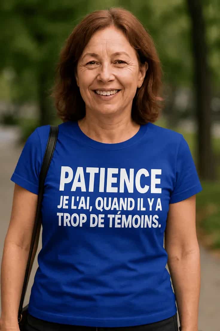 T-shirt humoristique Patience trop de témoins