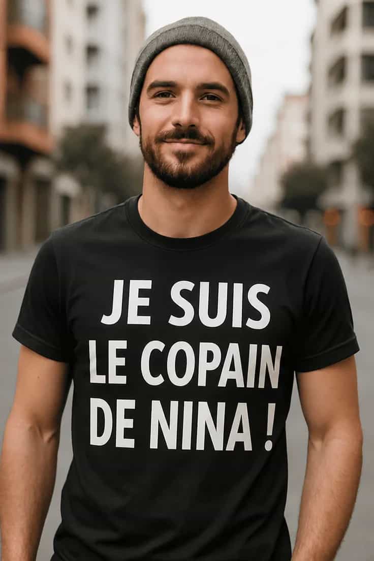 T-shirt humoristique Petit ami avec prénom personnalisé