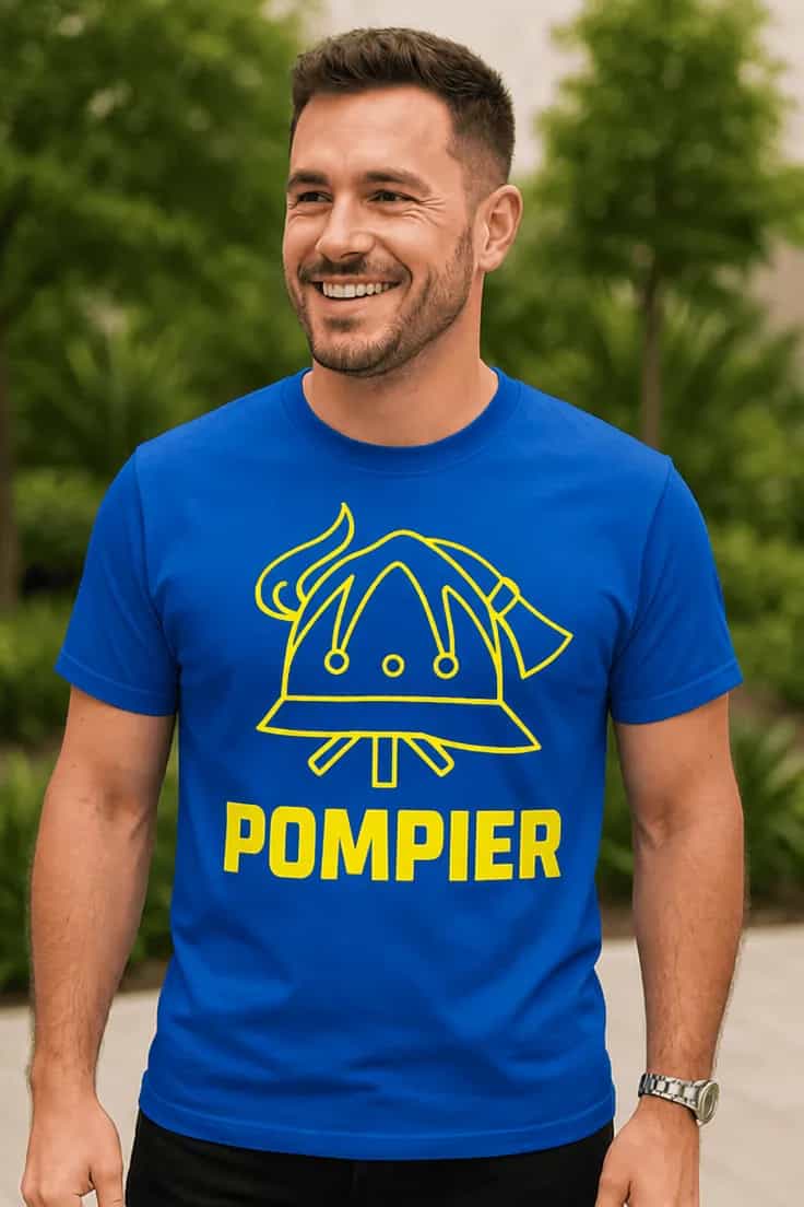 T-shirt humoristique Pompier casque - POMPIER
