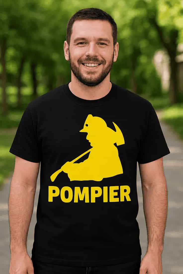 T-shirt humoristique Pompier silhouette - POMPIER