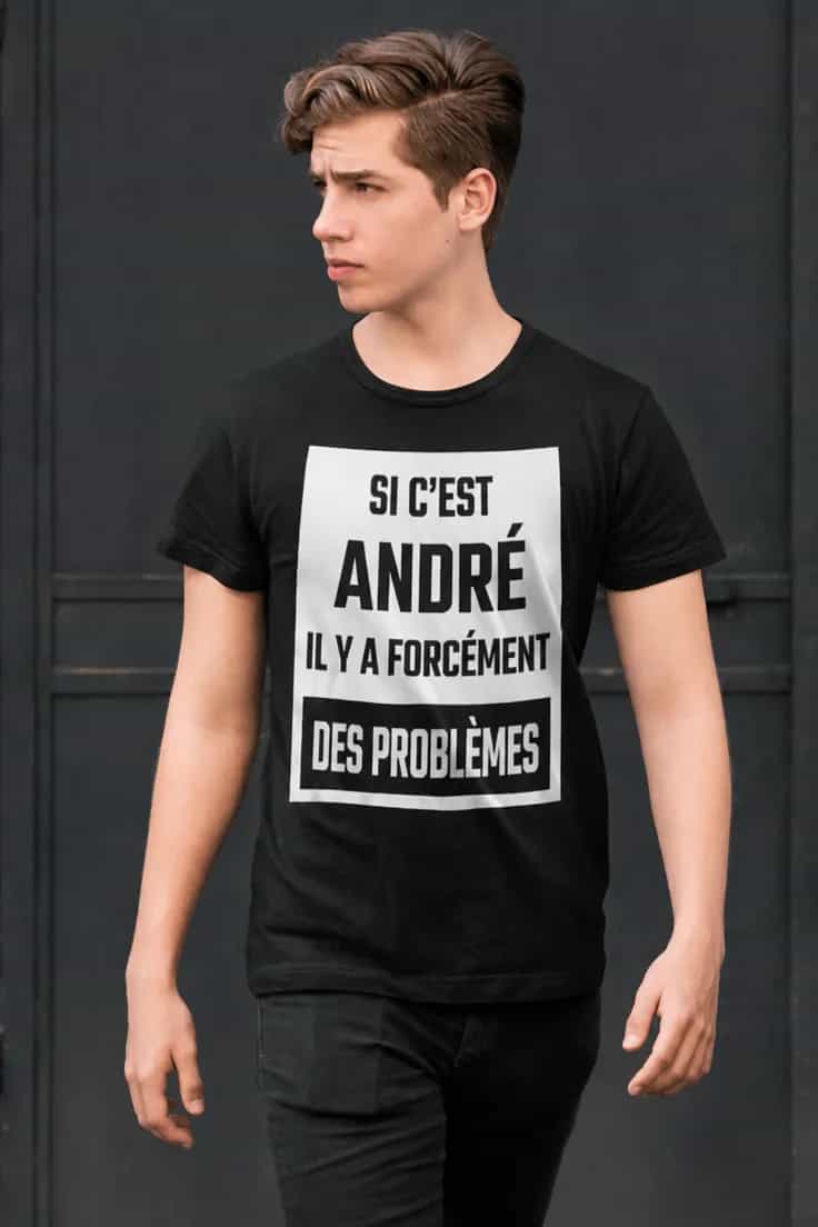 T-shirt humoristique Problèmes assurés avec prénom