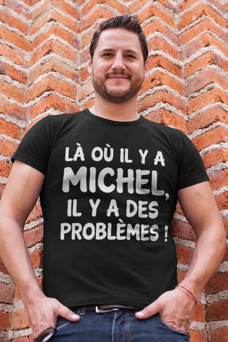 T-shirt humoristique Problèmes avec prénom personnalisé