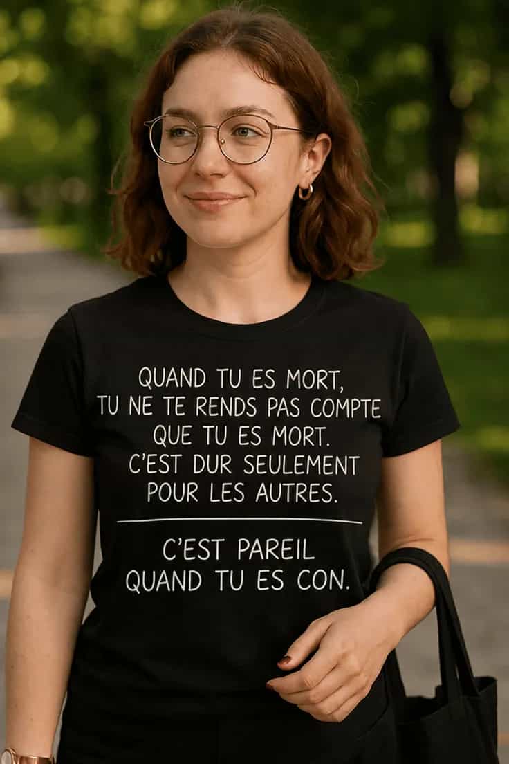 T-shirt humoristique Quand tu es con - QUAND TU ES