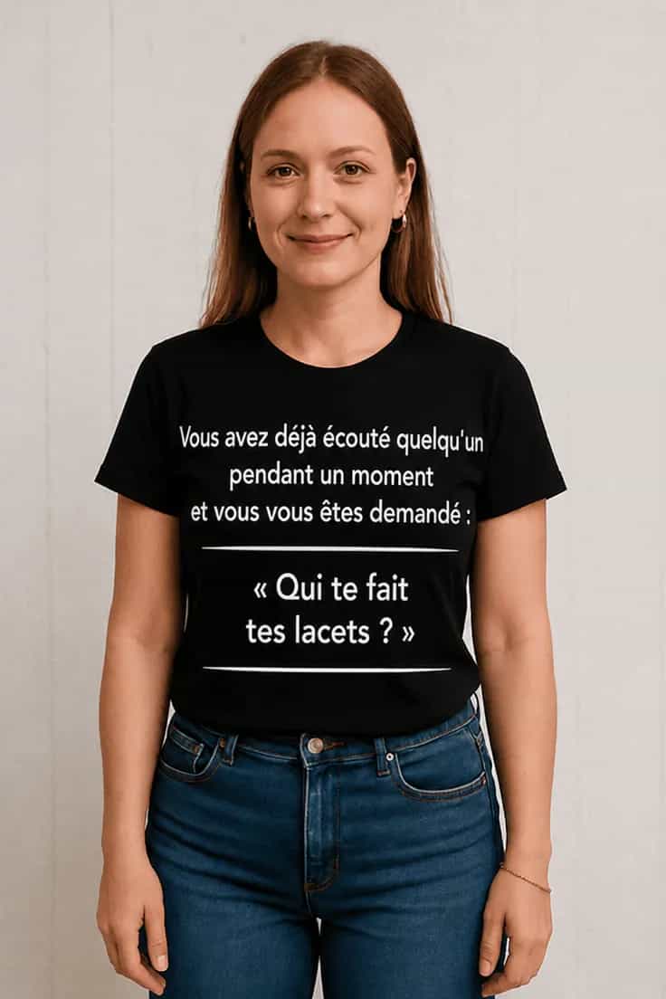 T-shirt humoristique Qui fait tes lacets