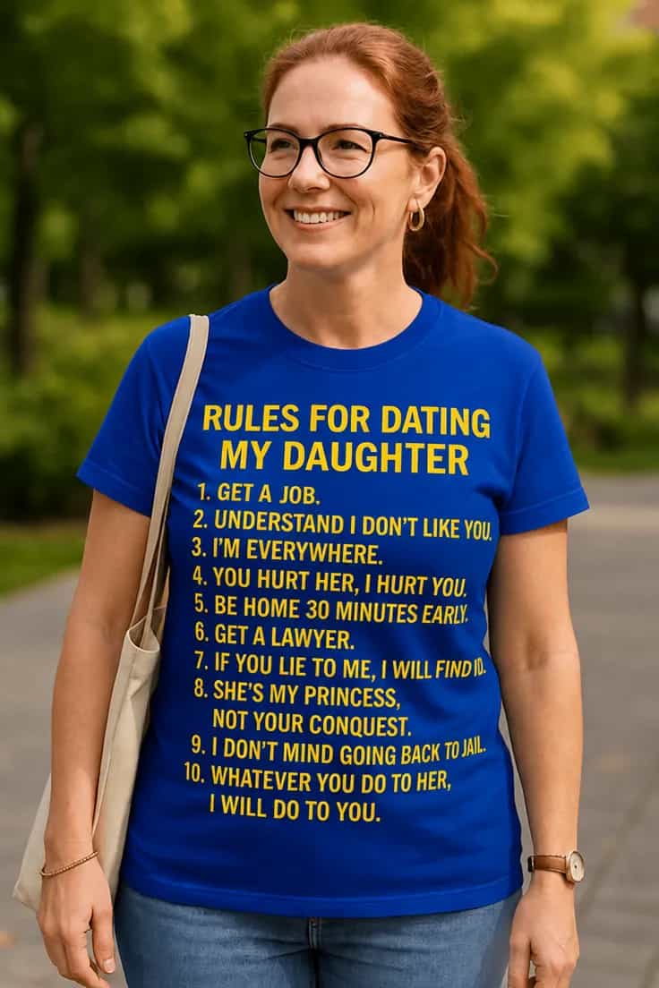 T-shirt humoristique Règles pour sortir avec ma fille
