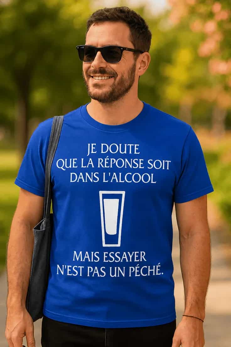 T-shirt humoristique Réponse dans l'alcool