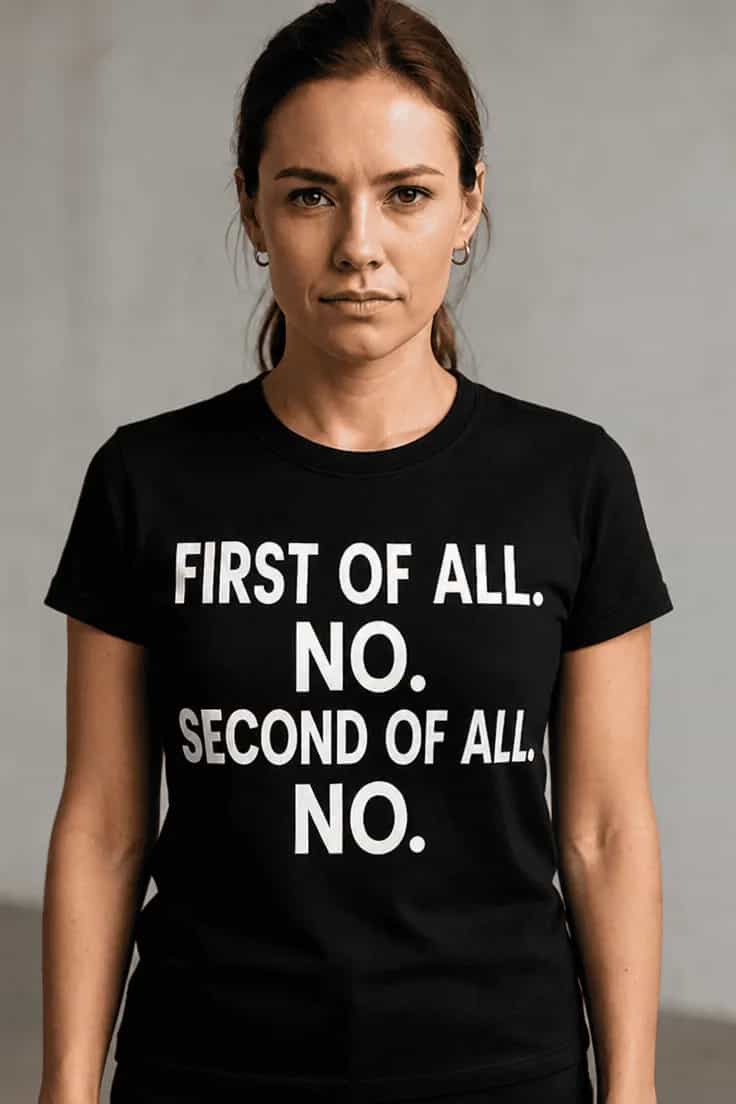 T-shirt Refus catégorique : d'abord non, ensuite non