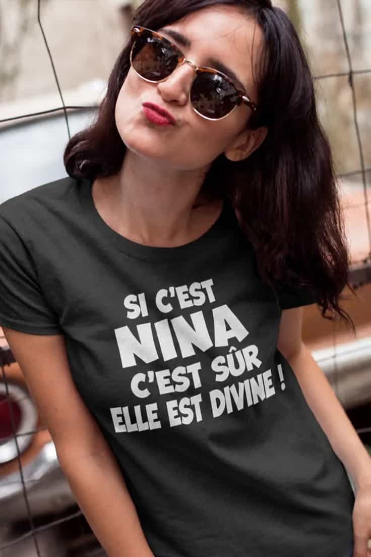 T-shirt humoristique Rime drôle avec prénom personnalisé