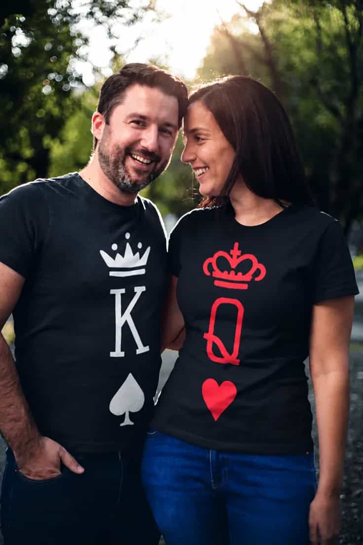 T-shirt humoristique Roi reine cartes K