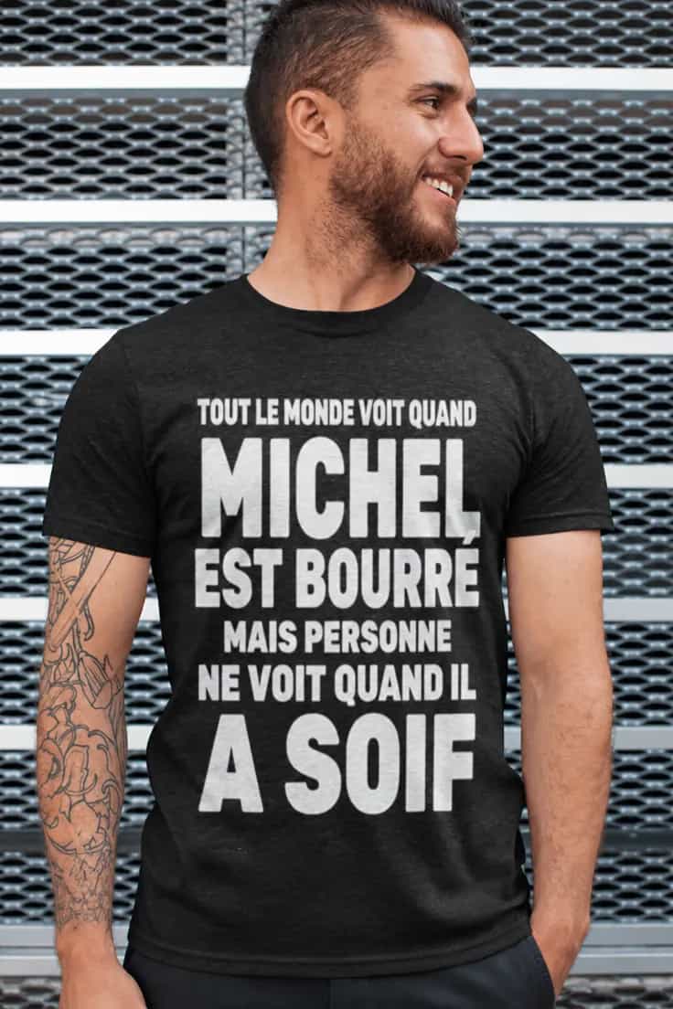 T-shirt humoristique Soif avec prénom personnalisé