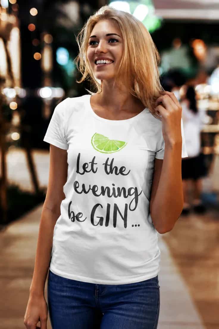 T-shirt humoristique Soirée gin - Let the evening be GIN....