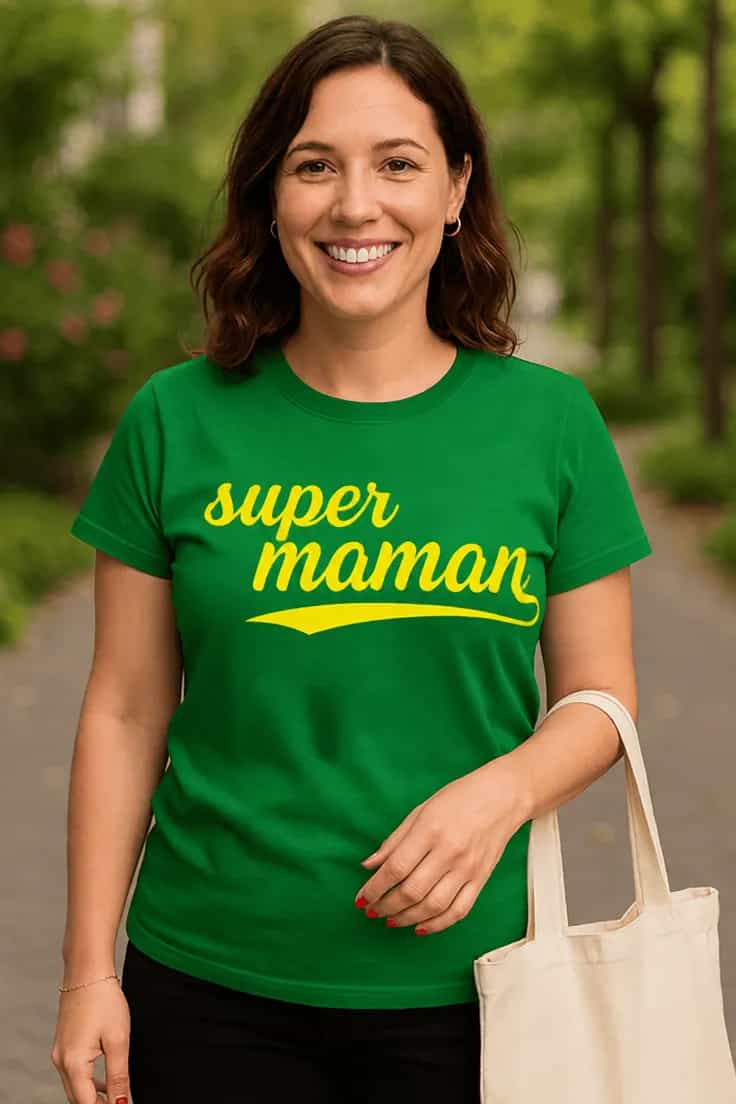 T-shirt humoristique Super maman fête des mères