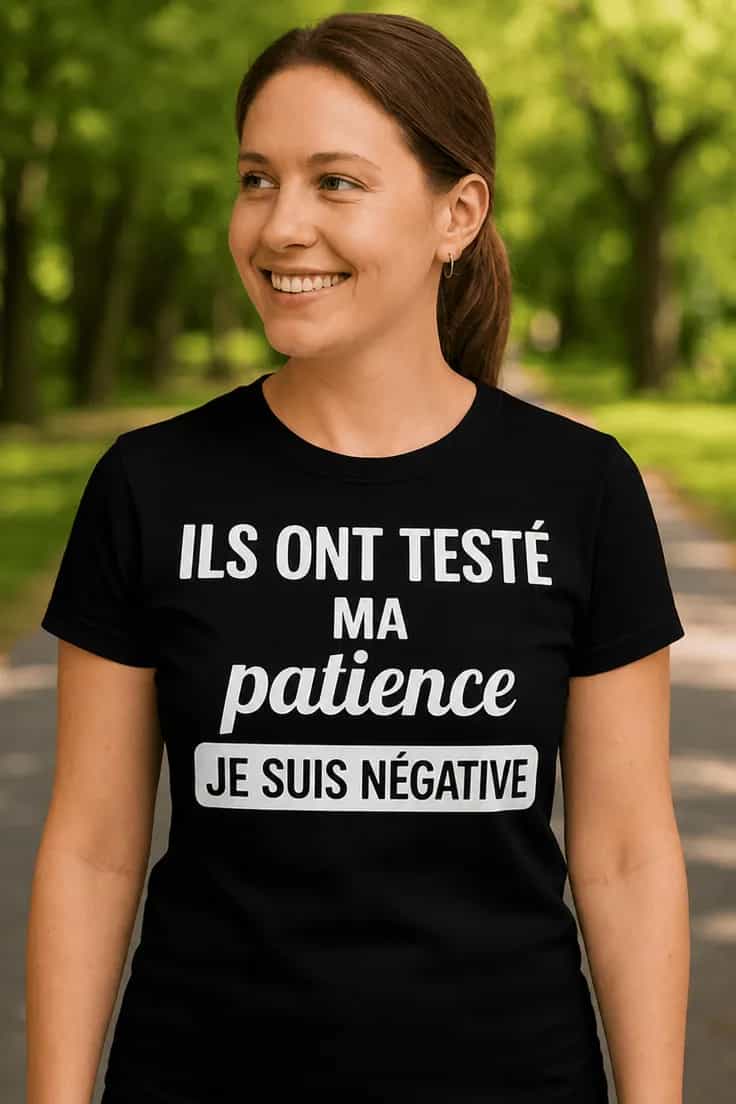 T-shirt humoristique Test de patience négatif