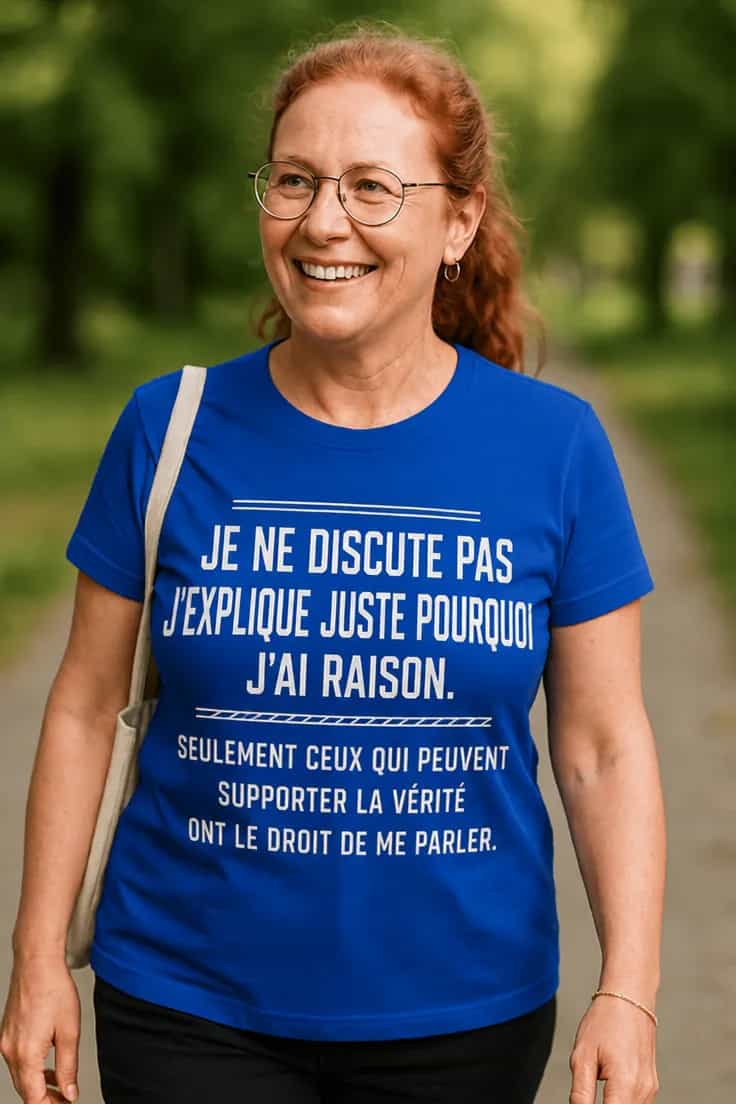 T-shirt humoristique Toujours raison - JE NE DISCUTE PAS