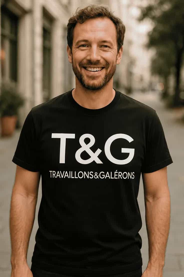 T-shirt humoristique Travaillons et galérons