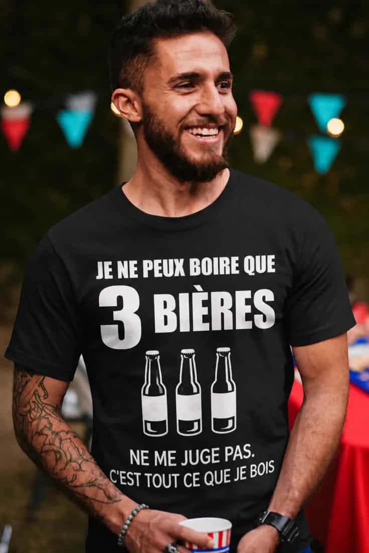 T-shirt humoristique Trois bières seulement