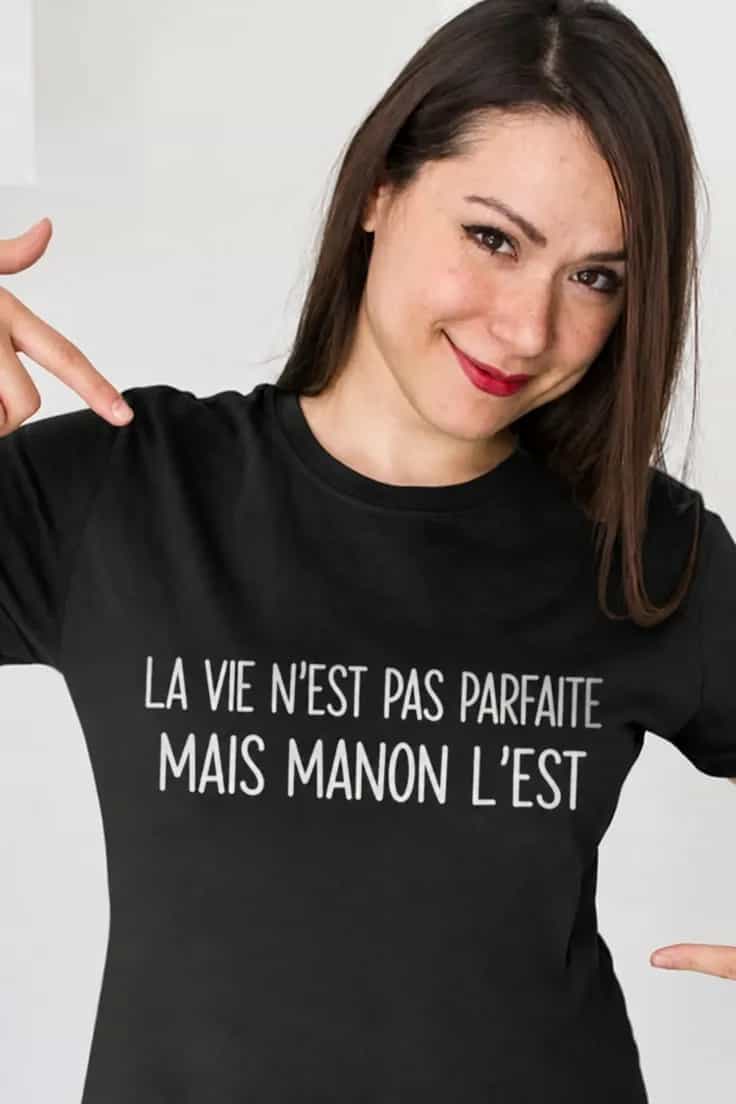 T-shirt humoristique Vie parfaite avec prénom personnalisé