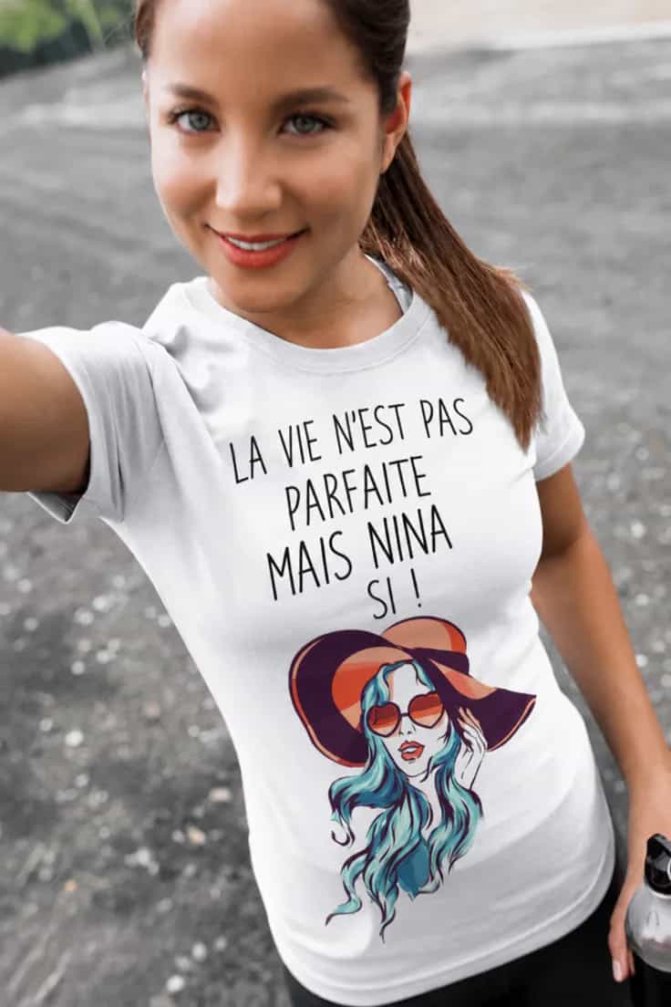 T-shirt humoristique Vie parfaite avec prénom pe
