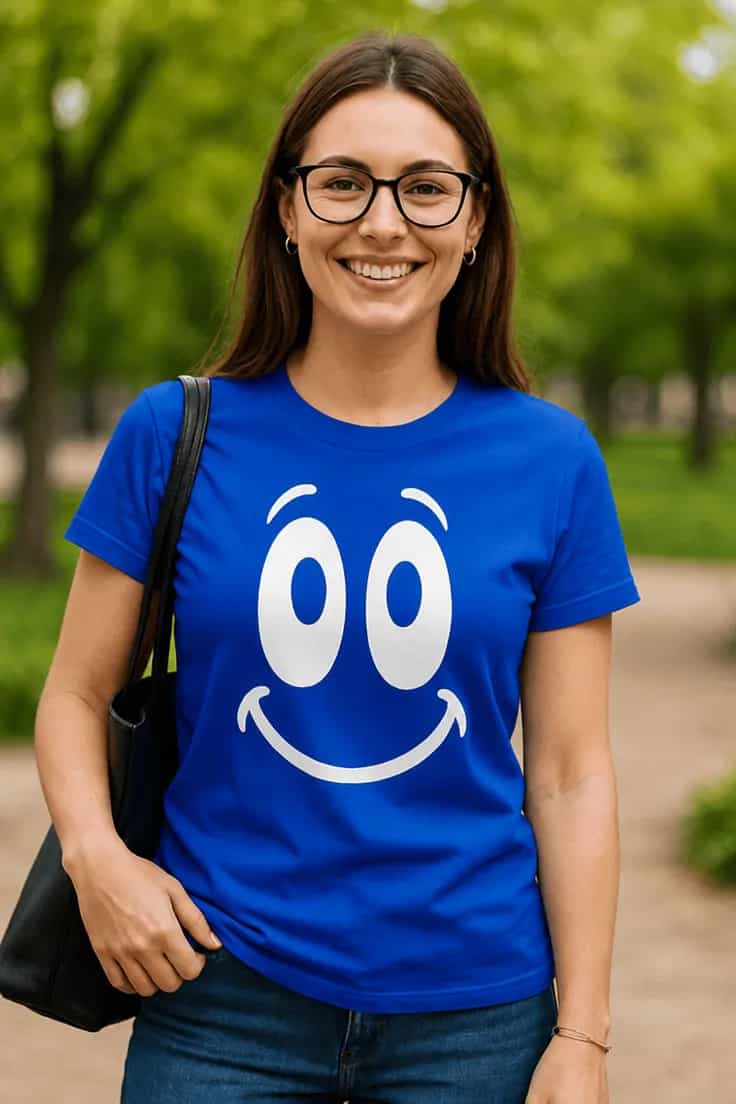 T-shirt humoristique Visage souriant
