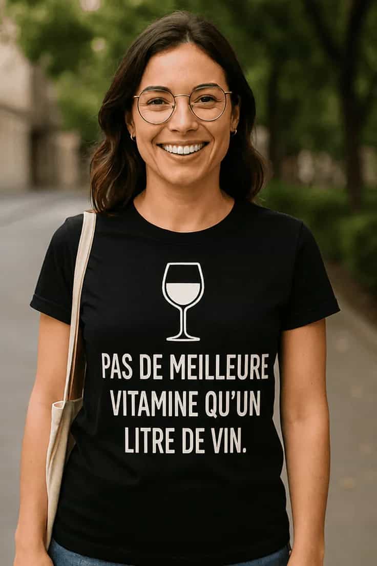 T-shirt humoristique Vitamine au vin