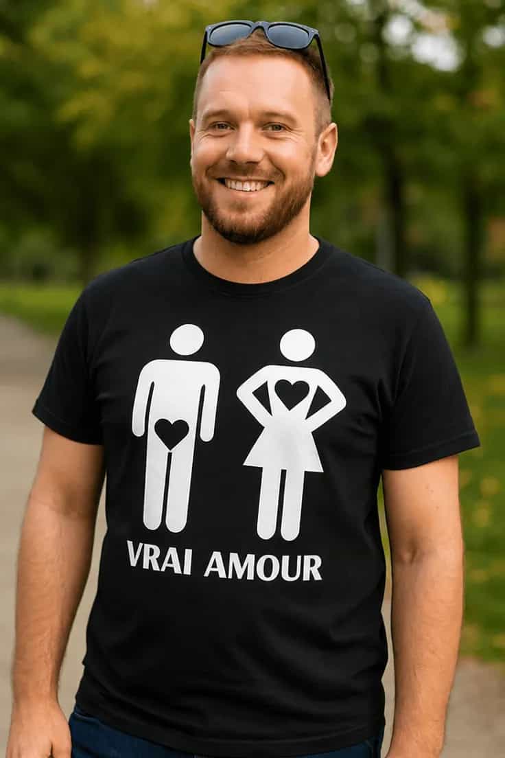 T-shirt humoristique Vrai amour