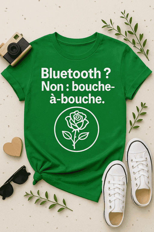 T-shirt humour - Bluetooth ? Non : bouche-à-bouche