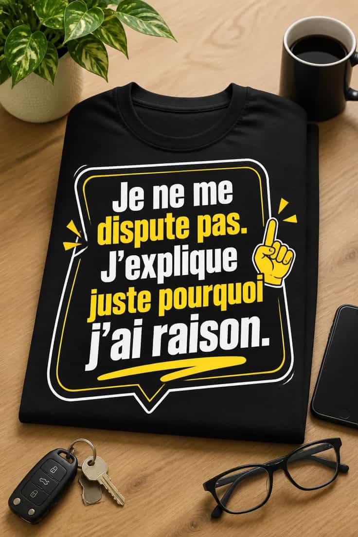 T-shirt humoristique femme â Je ne me dispute pas