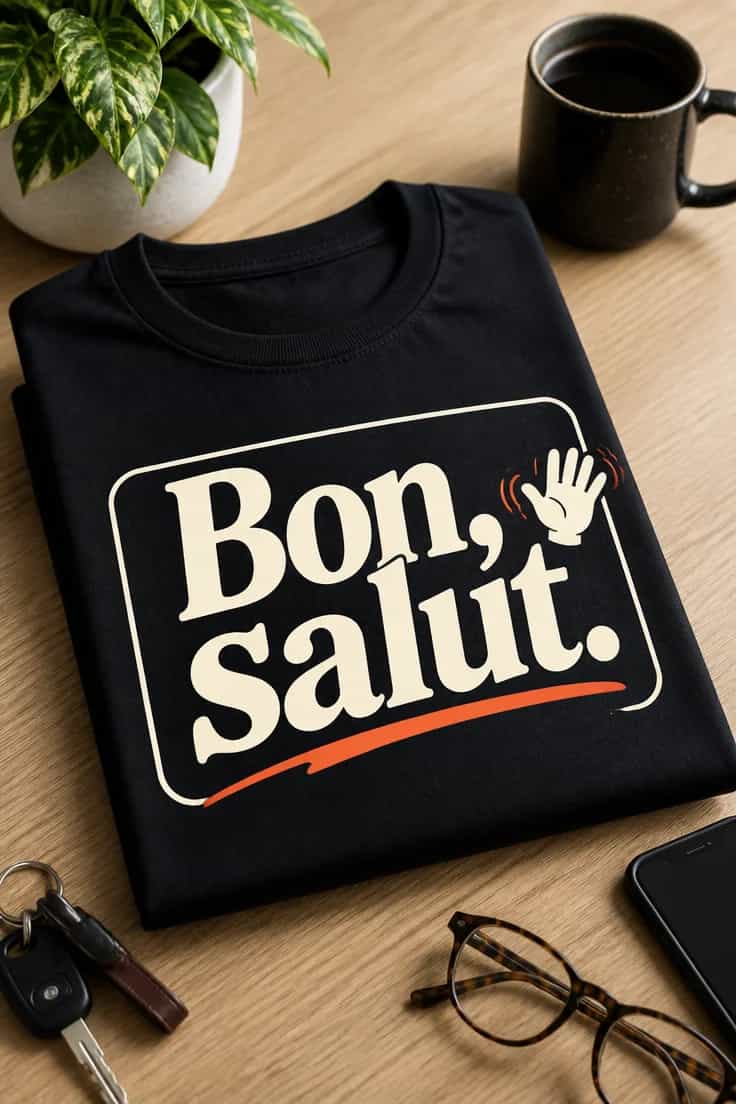 T-shirt humour français Bon, salut.