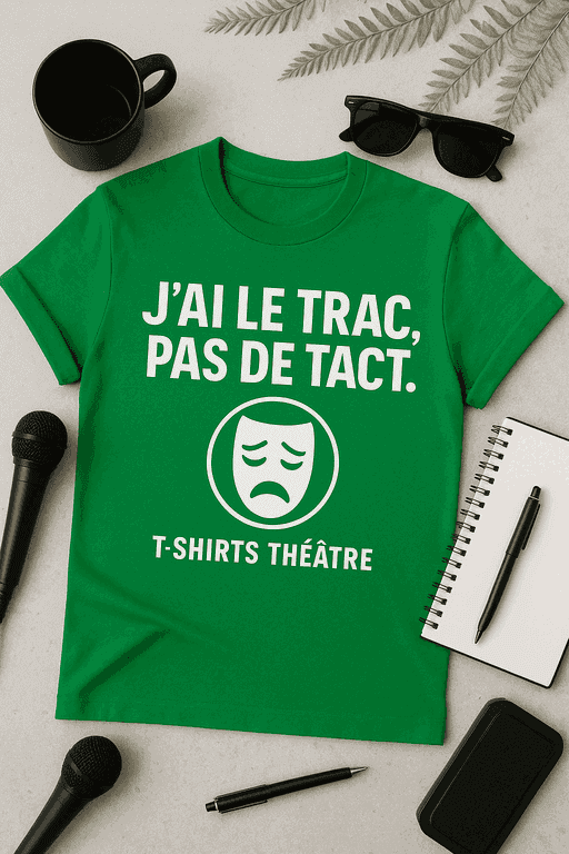 T-shirt humour : J’ai le trac, pas de tact