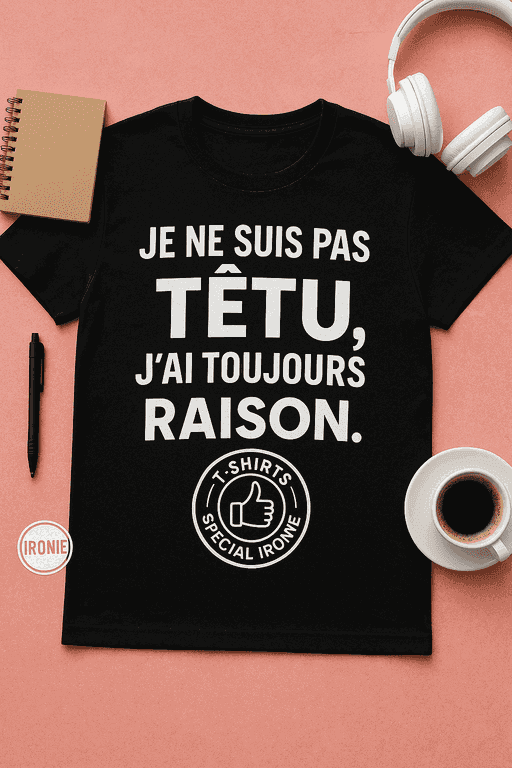 T-shirt humour – Je ne suis pas têtu, j’ai toujours raison