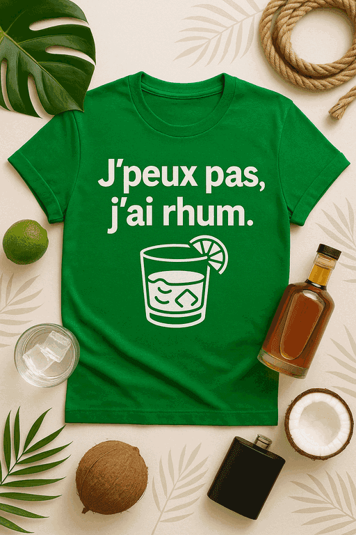 T-shirt Humour - J'peux pas, j'ai rhum