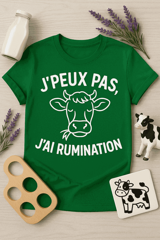 T-shirt humour - J'peux pas, j'ai rumination