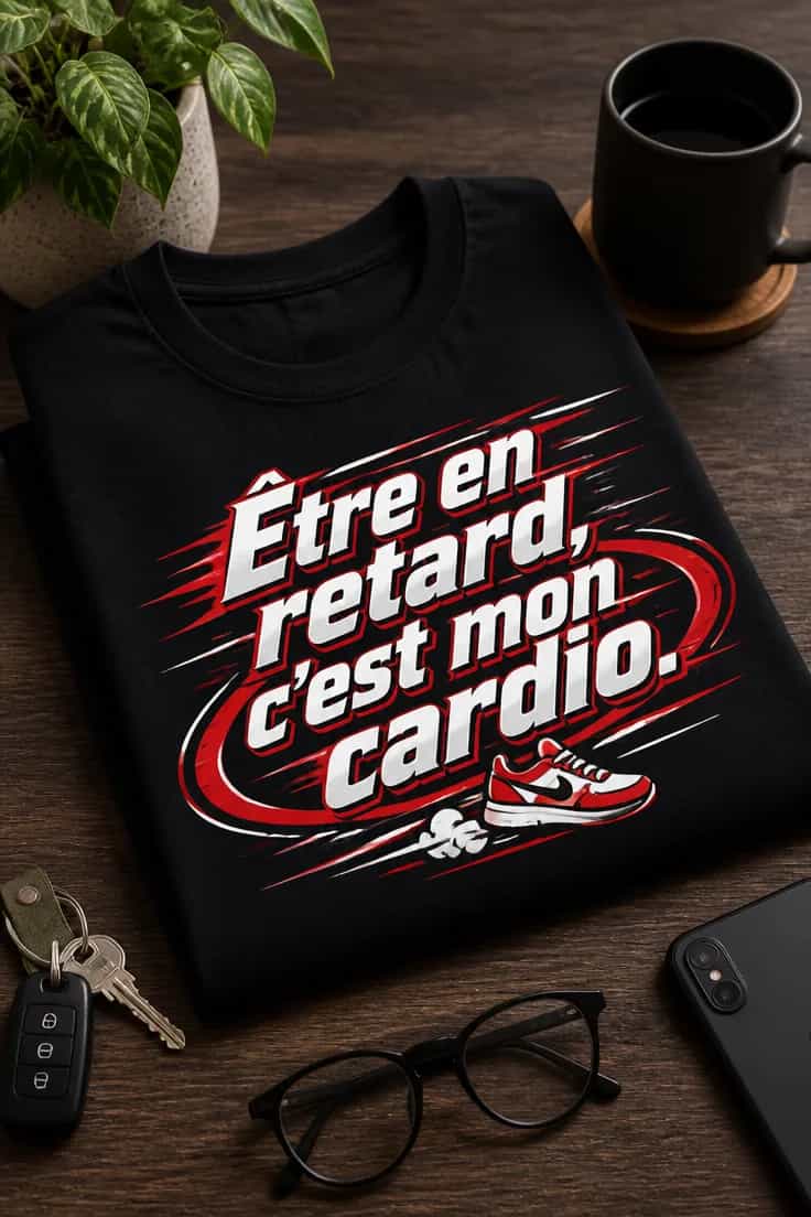 T-shirt Être en retard, c’est mon cardio