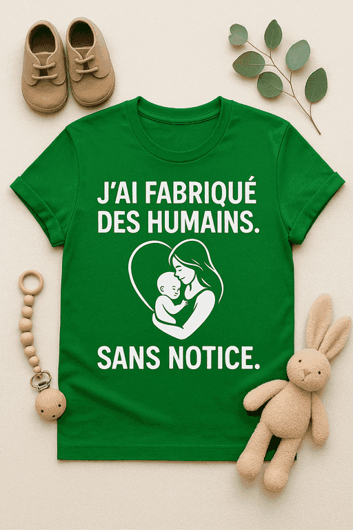 T-shirt J'ai fabriqué des humains. Sans notice.