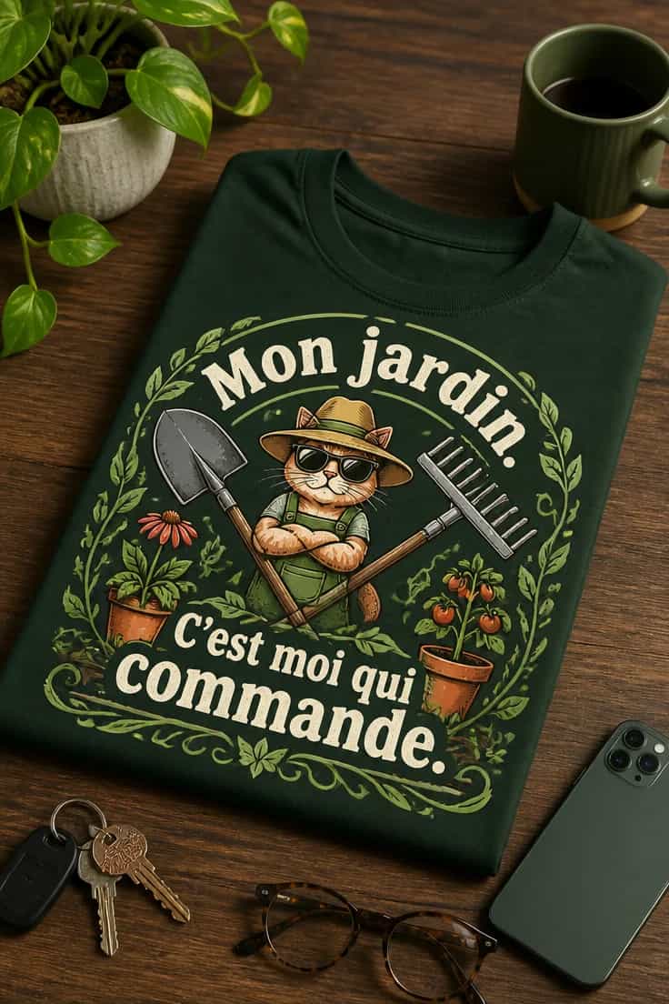 T-shirt Mon jardin, c’est moi qui commande