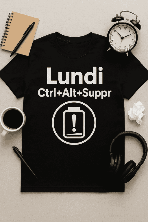 T-shirt Lundi : Ctrl+Alt+Suppr