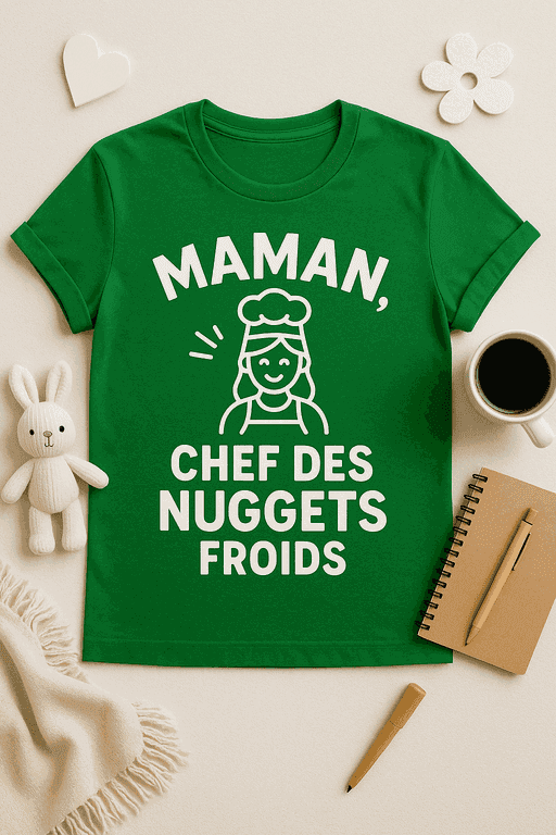 T-shirt Maman, chef des nuggets froids