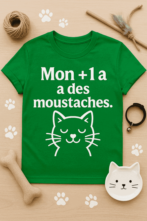 T-shirt Mon +1 a des moustaches