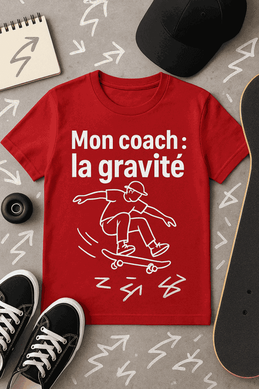 T-shirt Mon coach : la gravité