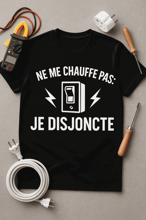 T-shirt "Ne me chauffe pas : je disjoncte"