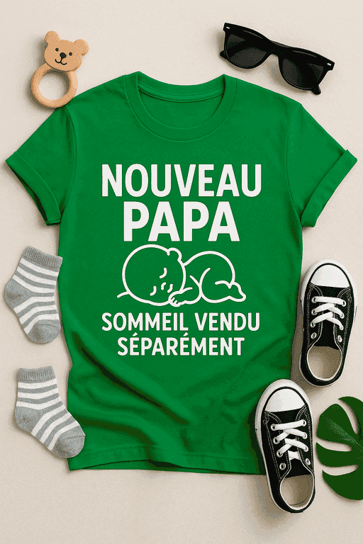 T-shirt Nouveau Papa : sommeil vendu séparément