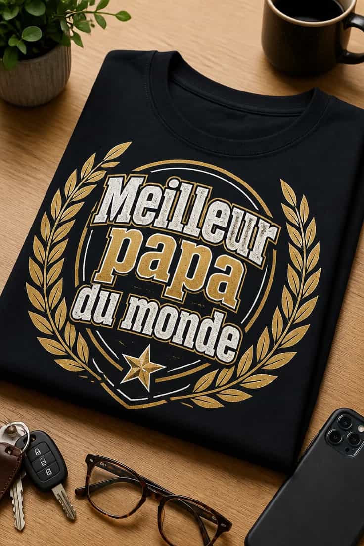 T-shirt papa Lyon – Meilleur papa du monde